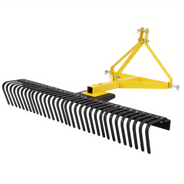 Heavy Duty 5ft Landscape Rock Rake 3 Point Attach Rake Tow-Behind Garden Tool - Image 6