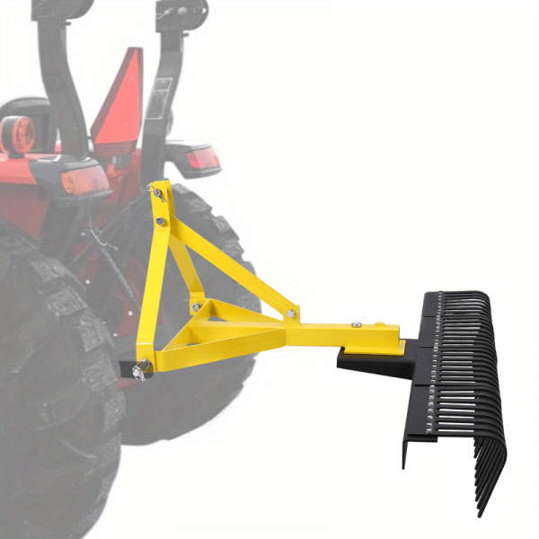 Heavy Duty 5ft Landscape Rock Rake 3 Point Attach Rake Tow-Behind Garden Tool - Image 8