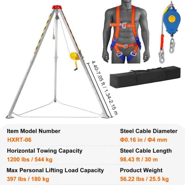 Heavy-Duty 7ft Legs & 98ft Cable Confined Space Tripod Kit - Image 3